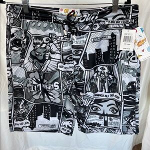 Comic Book Shorts Oh Snap XL